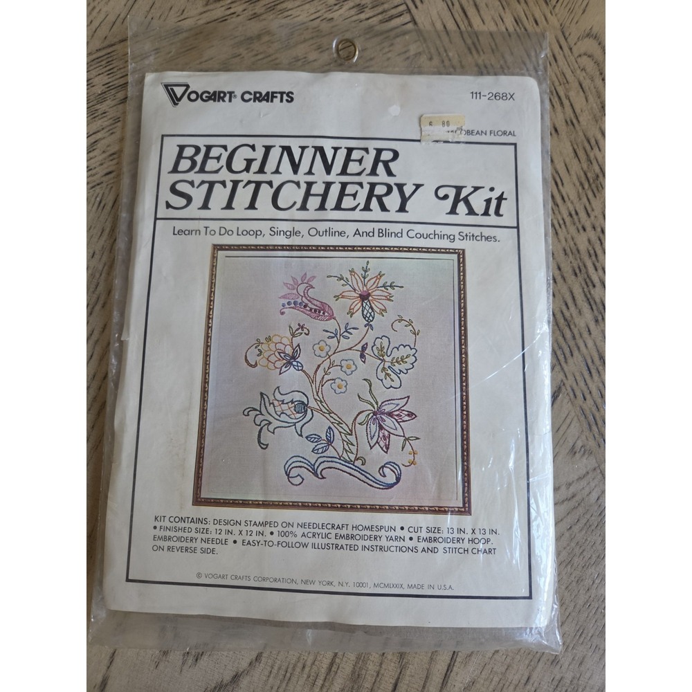 Vogart Crafts Beginner Stitchery Kit Vintage Kit #111-268X Embroidery Home Spun
